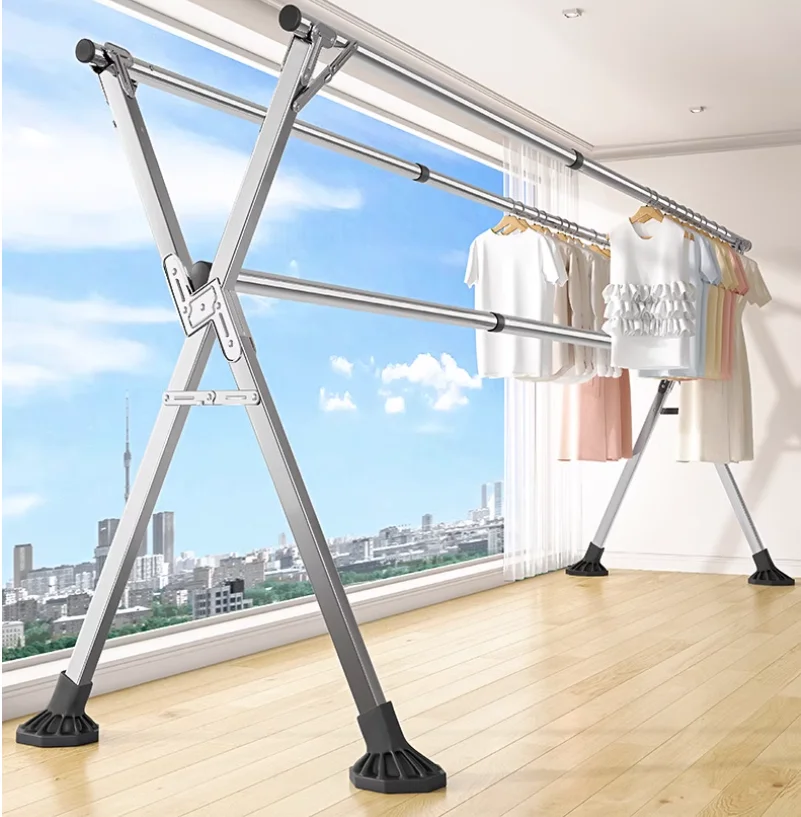 

Folding Indoor/Outdoor Wind-resistant Stainless Steel drying rack