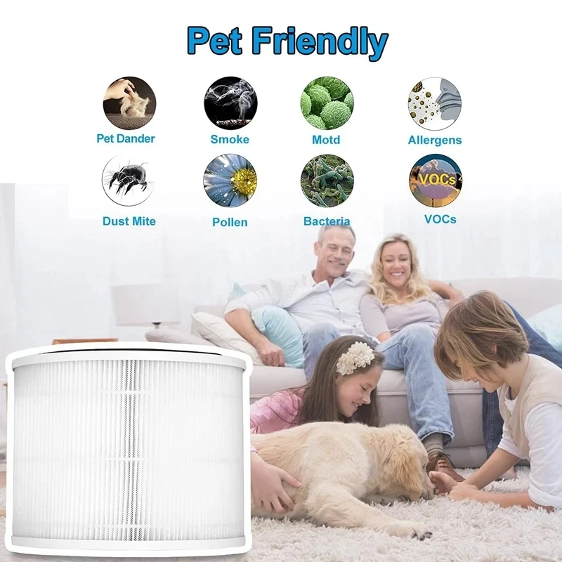 Paquete de filtros de repuesto para purificador de aire LEVOIT Core 300, H13 True HEPA, filtro de carbón activado, núcleo 300-RF, 2 núcleos 300