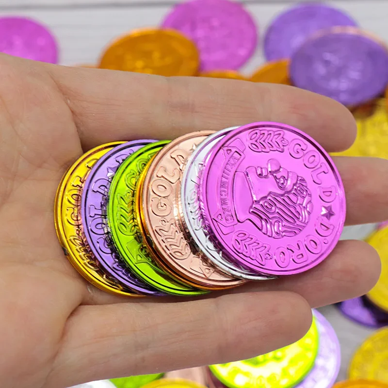 10/25/50 قطعة البلاستيك القراصنة عملة مهرج نمط الاطفال حفلة وهمية الكنز مهرجان حفلة هدية عيد ميلاد الأطفال عملة ذهبية اللعب