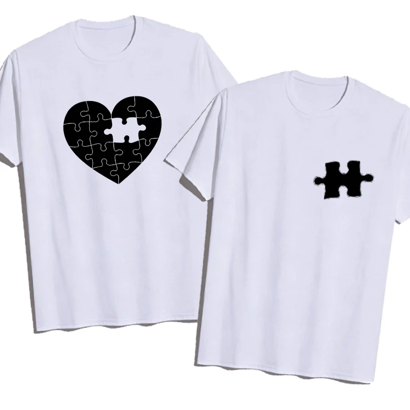 Couple T Shirts Couple Shirts Matching Tees Couples T Shirt Lovers of T-shirts Heart-shaped Pattern Couple Matching Sets