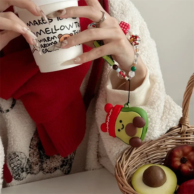 에어팟 4 용 만화 아보카도 케이스, 블루투스 이어버드 충전 박스, 보호 이어폰 케이스 커버, 에어팟 1, 2, 3 프로, 프로 2 용