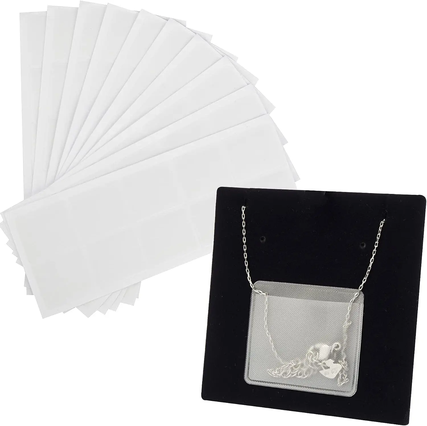 10/50 stücke selbst klebende Halsketten Beutel für DIY Kette Lagerung Display Karten Tasche Schmuck Verpackung liefert Zubehör Ergebnisse – Detail 1