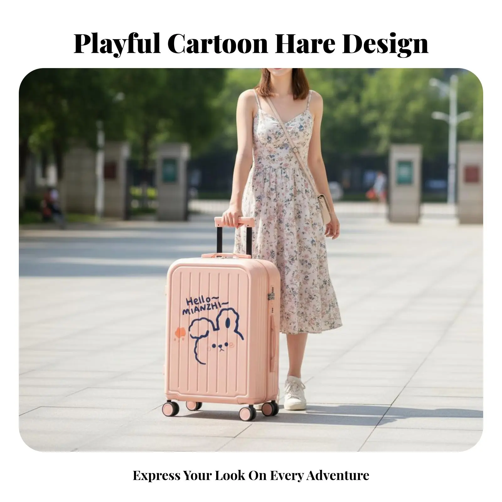 

Мультяшный чемодан с кодовым замком, жесткий, для ручной клади, умный дорожный чемодан с телескопической ручкой для девочек, для отпуска