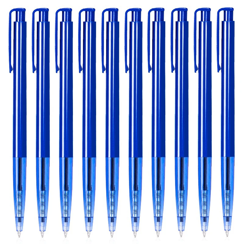 10/60Pcs Deli 0.7mm Ballpoint Pens Fine Tip Smooth Writing for Office School Home Work Blue Black Ink Long Lasting Comfort Grip