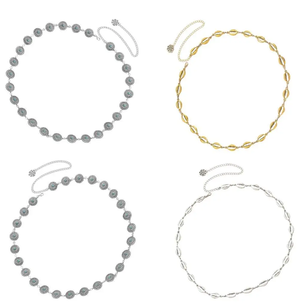 

652F Carved Waist Belt Belly Chain for Dress Chain Belt for Women Waist Chain Belt Belly Dance Accessories