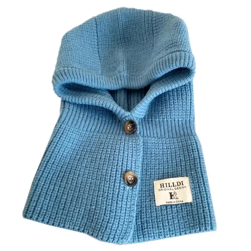 

39BD Шапка с капюшоном Шарф Цельный шарф Вязаная шапка-бини Зимняя вязаная ушанка