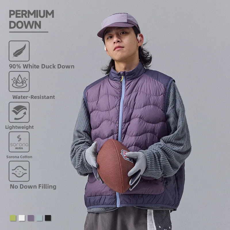 

Lightweight Outdoor Travel Japanese Sle Du down Vest Couple's Faionable Color Blo down Jaet Nylon Material Urban Sle