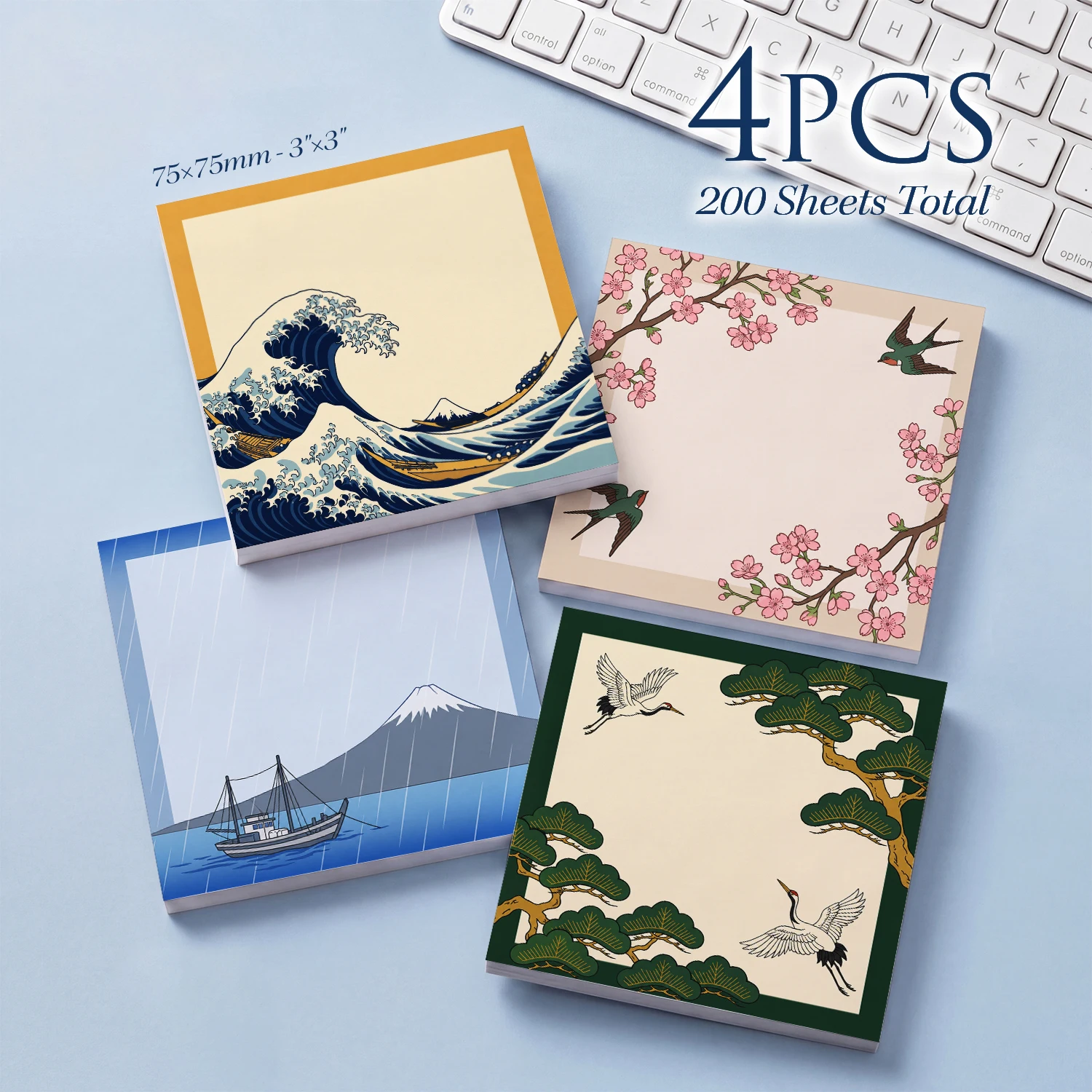 Total Stationery & Office Supply - 4pcs Japanese Style Sticky Notes Set,