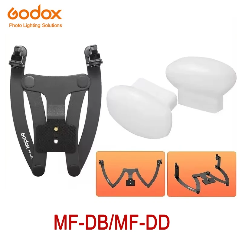 Godox MF-DB Dual Head Bracket/Godox MF-DD Diffuser Flash for Godox MF12 Flash Light Insect Macro for Nikon/ Sony DSLR Cameras