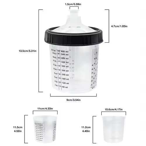 50Pcs/Set Spray Gun Paint Mixing Cup H/O Quick Cup Spray Gun Tank 160ML/300ML/600ML Disposable Paint Cup - Image 3