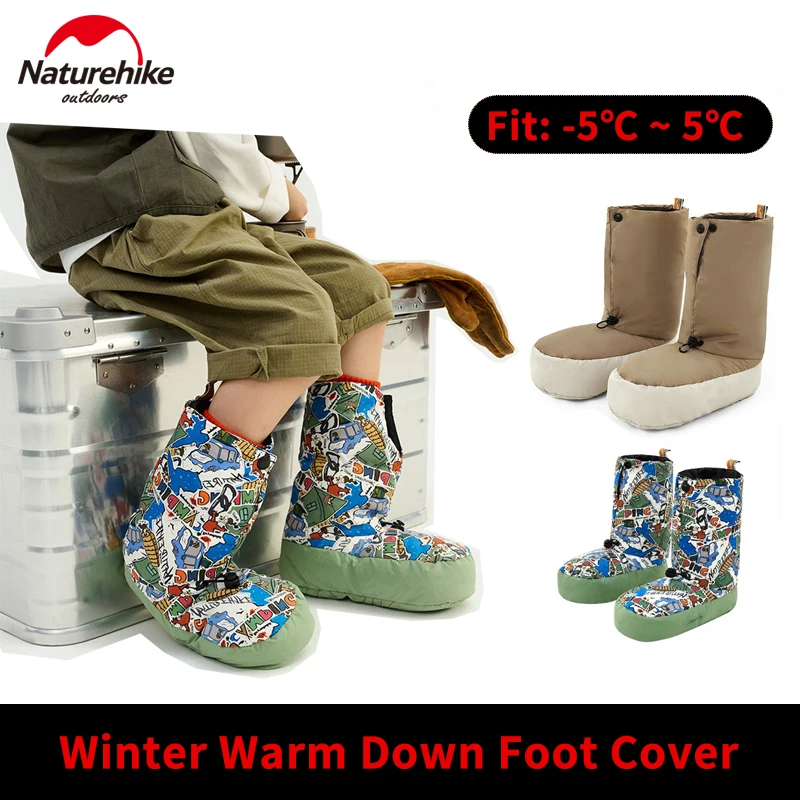 Naturehike buty do ultralekkie doły 85% dorosłych/dzieci skarpety z gęsiego puchu zakrywają zimowy ciepły dół nakładka ochronna na buty