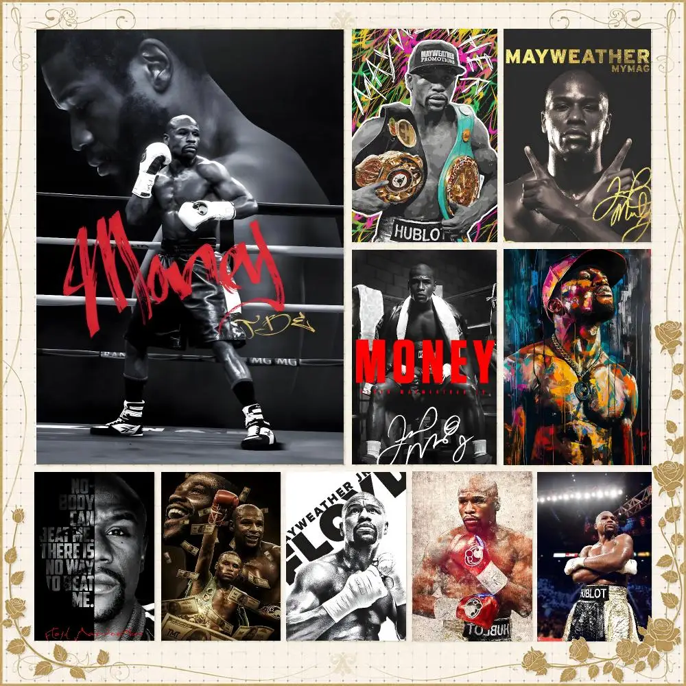 Boxer F-Floyd Mayweather Boxing Legend Poster Wall Art Bedroom Living Room Dorm Bar Cafe Gym Studio Home Decor Gifts