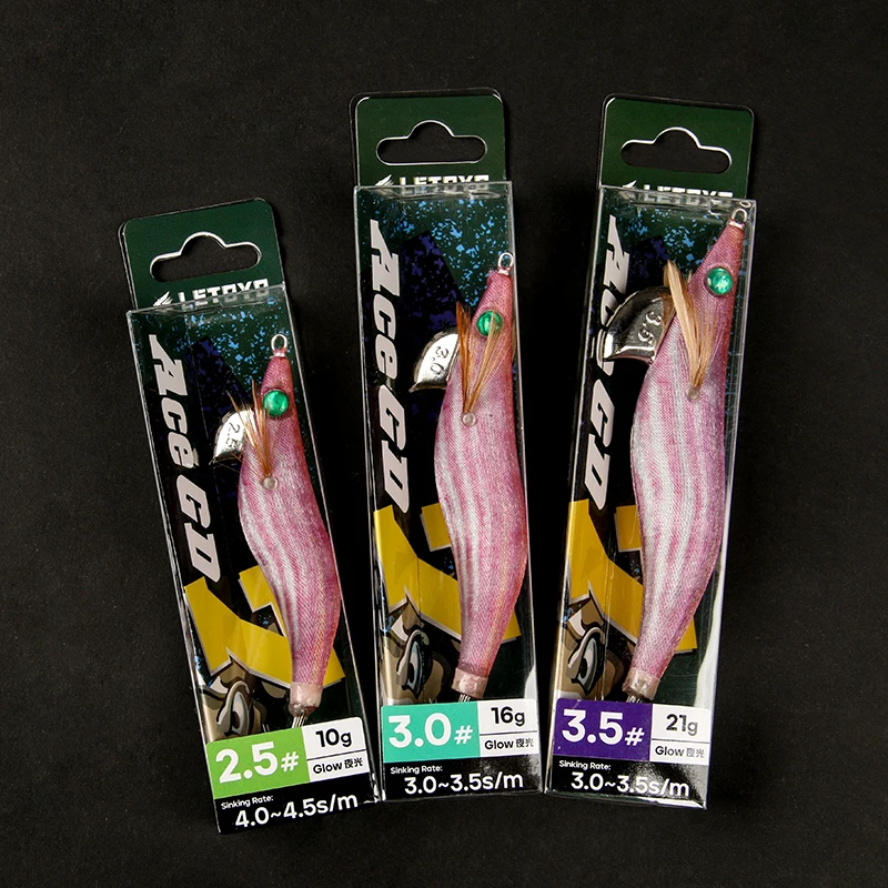 LETOYO 2.5-3.5# squid bait Luminous squid Jig Fishing Lure Artificial bait For Webfoot Octopus Cuttlefish sea fishing lure