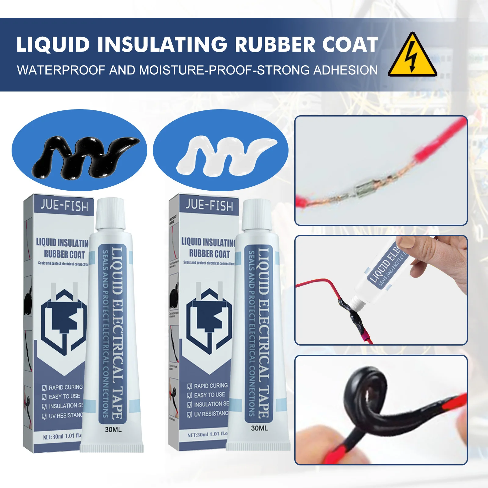 Liquid Electrical Tape Waterproof High Temp Flame Retardant Adhesive for PCB Circuit Board Insulation Wire Repair Protection30ml