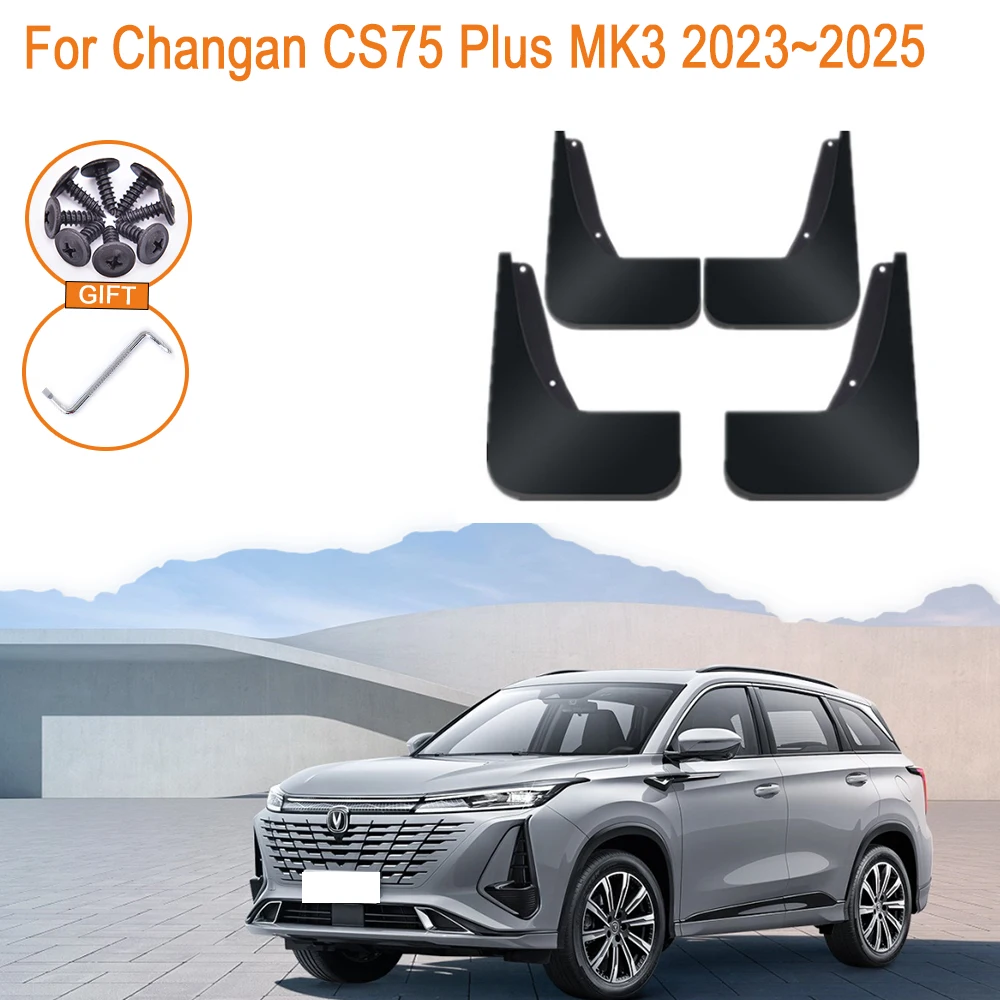 Auto For Changan CS75 Plus 2023 2024 2025 MK3 Accessories Mudguards Upgrade Anti-splash Guards Front Rear Wheels Fender Mudflap