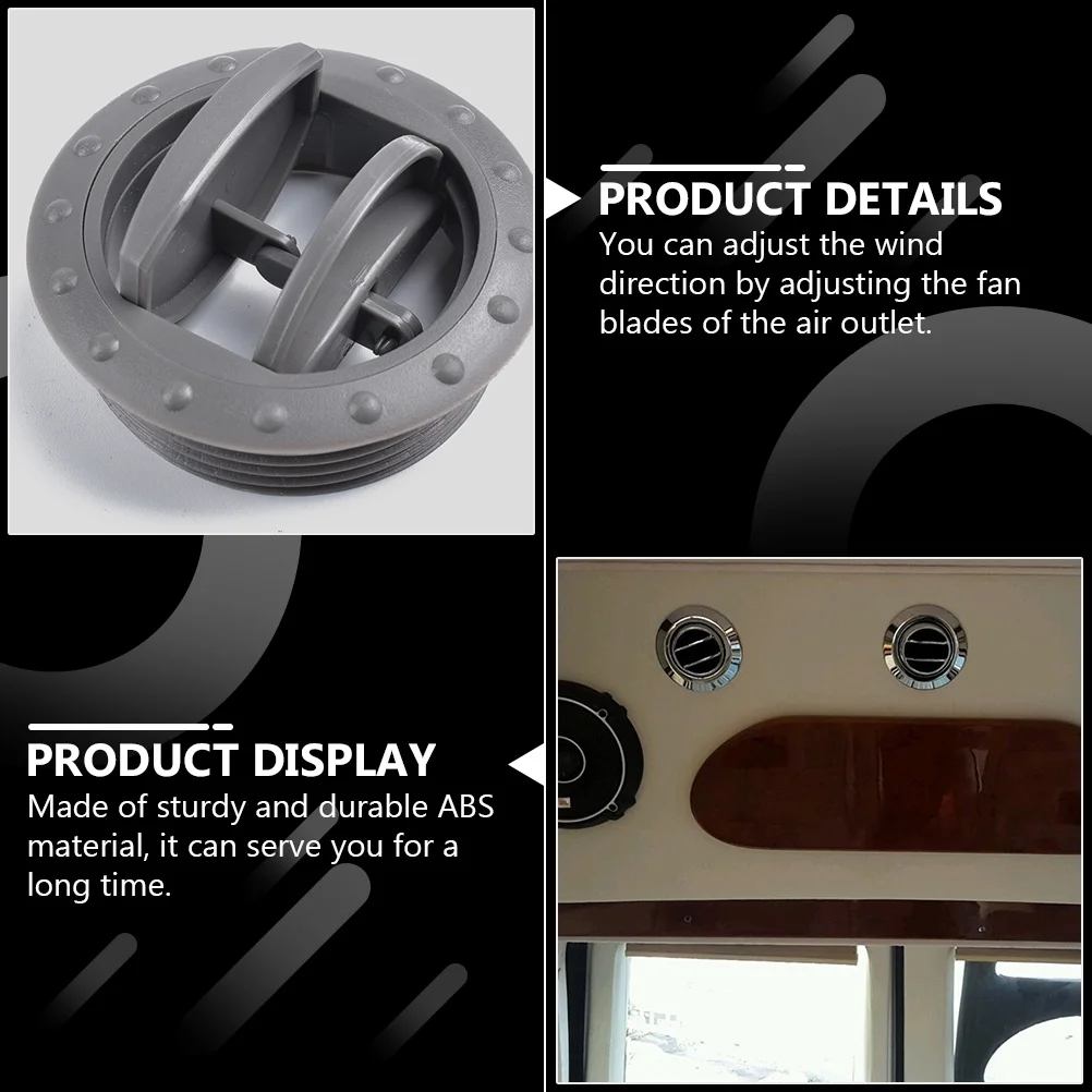 2Pcs Rv Klimaanlage Vent Runde Outlet Langlebig ABS Material Einfach zu Bedienen Bus Klimaanlage Deflektor Bus Liefert