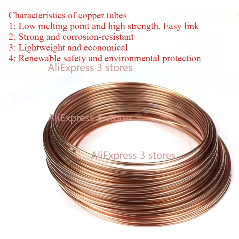 Tubo capillare in rame diametro esterno 1 metro 1.6/1.8/2/2.2/2.5/3/3.5/4/5mm per parti di refrigerazione del dispositivo di raffreddamento dell'aria condizionata