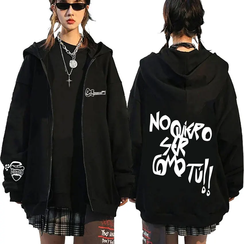 

Rock Band EXTREMODURO Tour 2026 Zipper Hoodie Men Women Fashion Hip Hop Street Zip Up Jacket Fleece Oversized Zip Up Sweatshirt