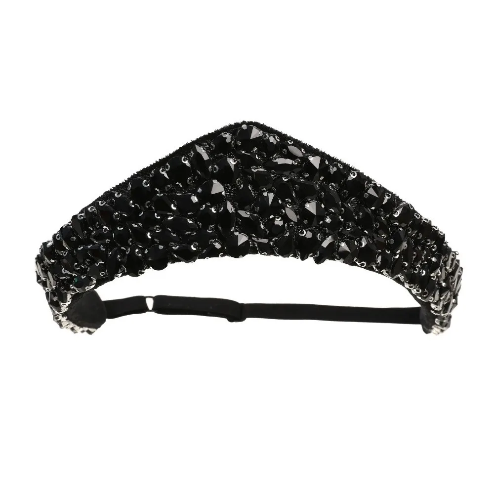 

Luxury Headwear Rhinestone Crown European Style Wide Edge Princess Party Headband Rhinestone Hair Hoop Wedding