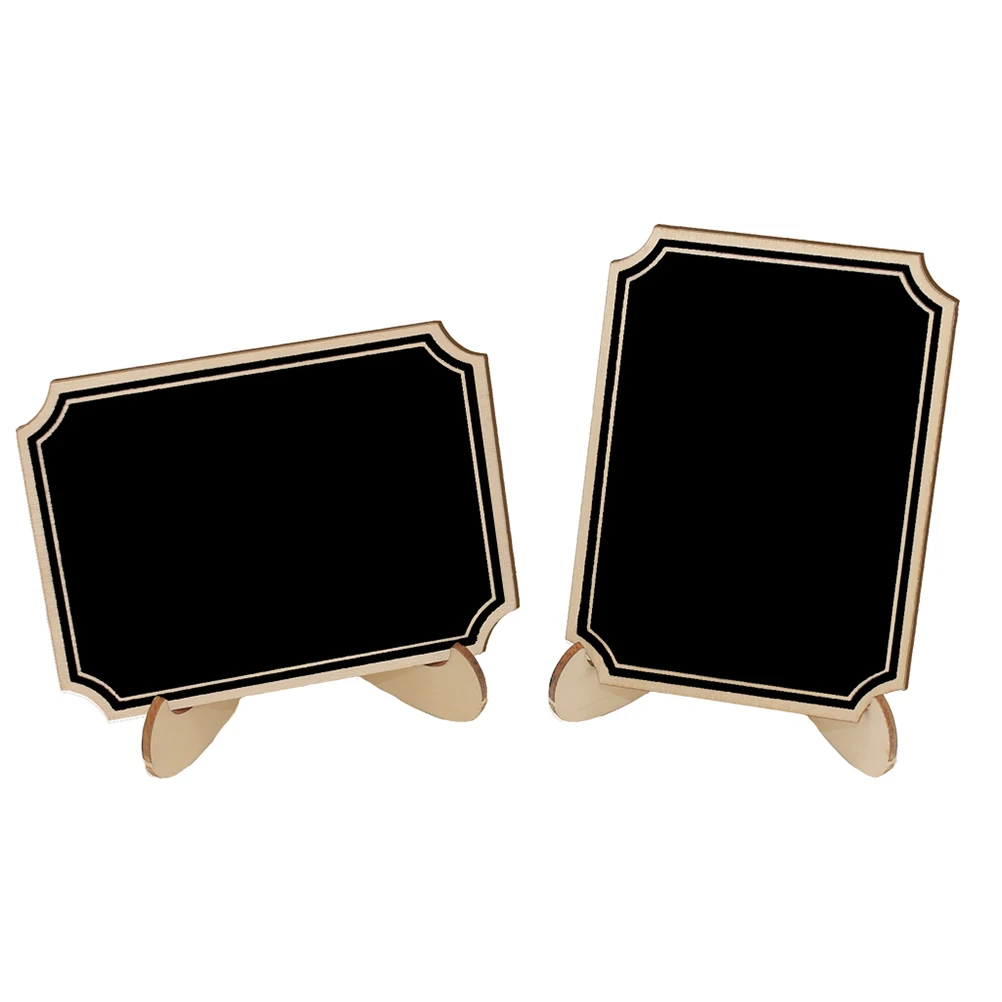 

10pcs Mini Chalkboard Signs Erasable Message Boards for Wedding Party Christmas Table Decor Narrow Wood Trim Bamboo Easel