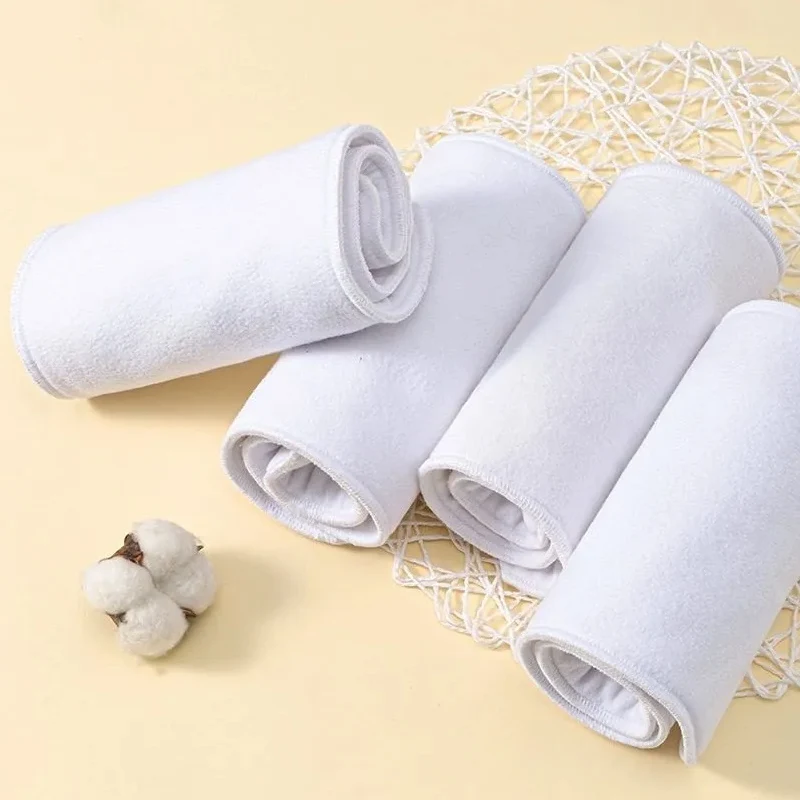 5pcs Cotton ABDL Adult Baby Cloth Diaper Washable Inserts Boosters Liners Soft Skin Friendly Breathable DDLG Nappies Reusable