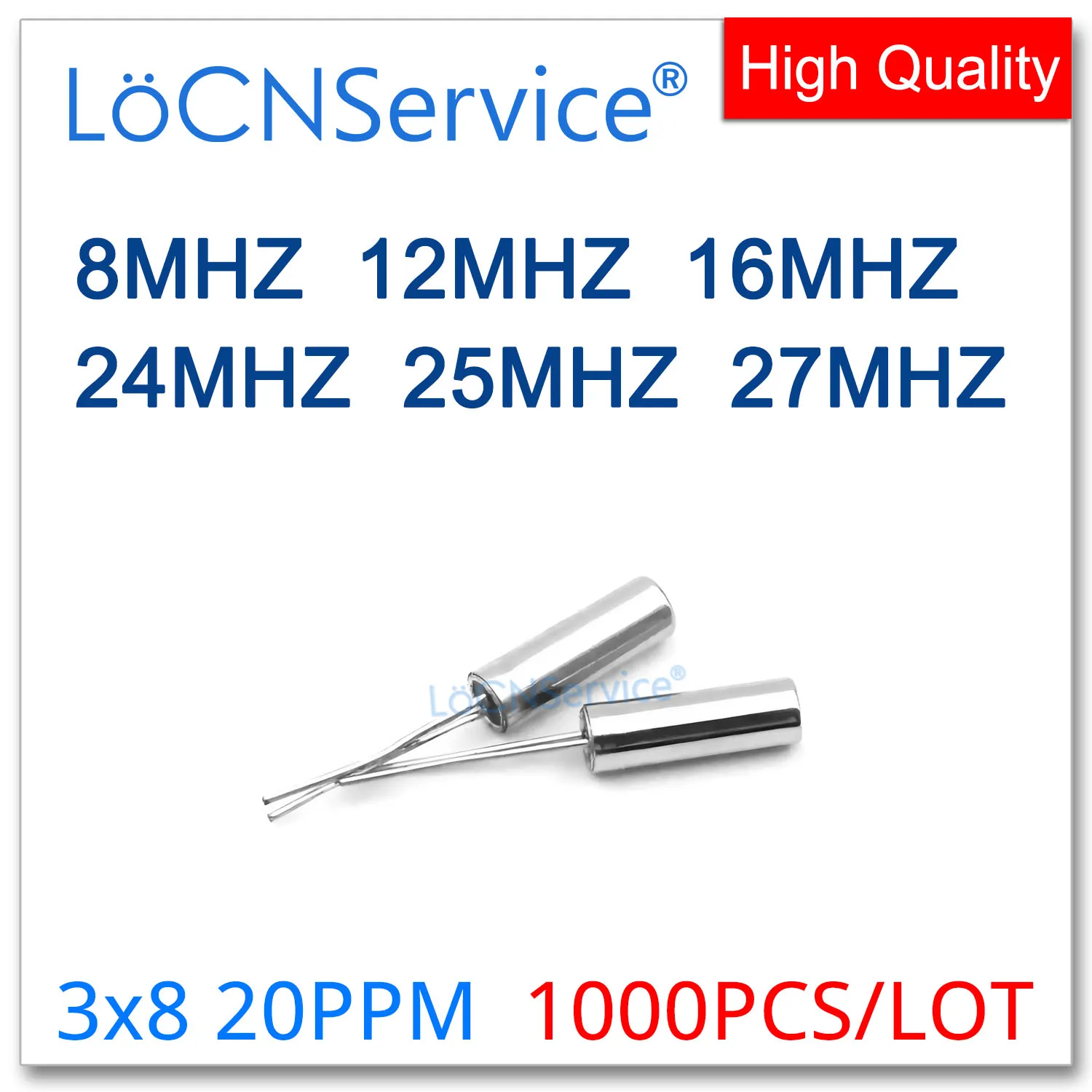 

1000PCS 3*8 AT38 DIP 20PPM 8M 12M 16M 24M 25M 27M Passive crystal oscillator 8MHZ 12MHZ 16MHZ 24MHZ 25MHZ 27MHZ