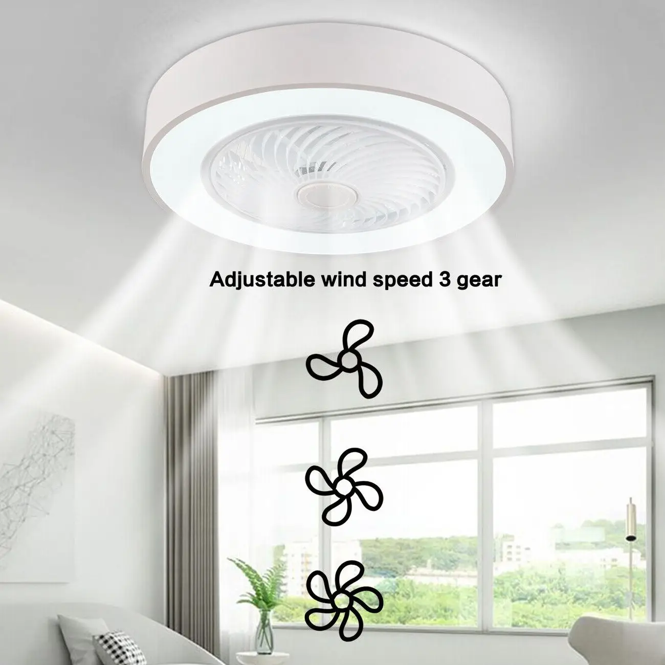 led invisible vedacao ventilador de teto com luz regulavel lustre lampada remota para quarto sala luz interior home decor 01