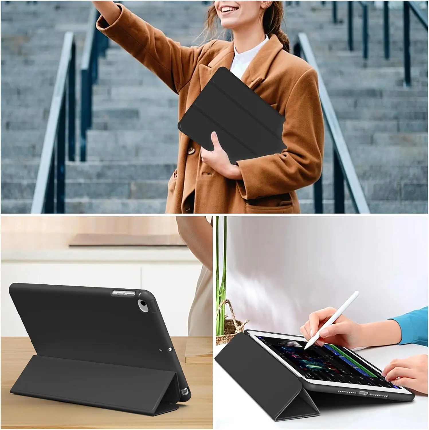 Tri-fold Flip Case For iPad Air 1 2 9.7'' 2013 2014 2017 2018 5th 6th Gen 9.7'' A1893 Magnetic Stand PU Leather Protective Cover image 6