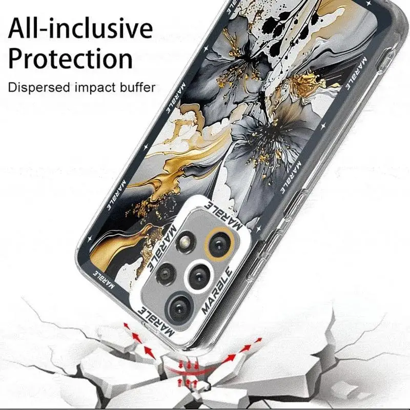 Marble Case for Samsung Galaxy A35 A55A53 A54 A73 A34 A33 A25 A24 A13 A14 A15 5G Transparent Soft