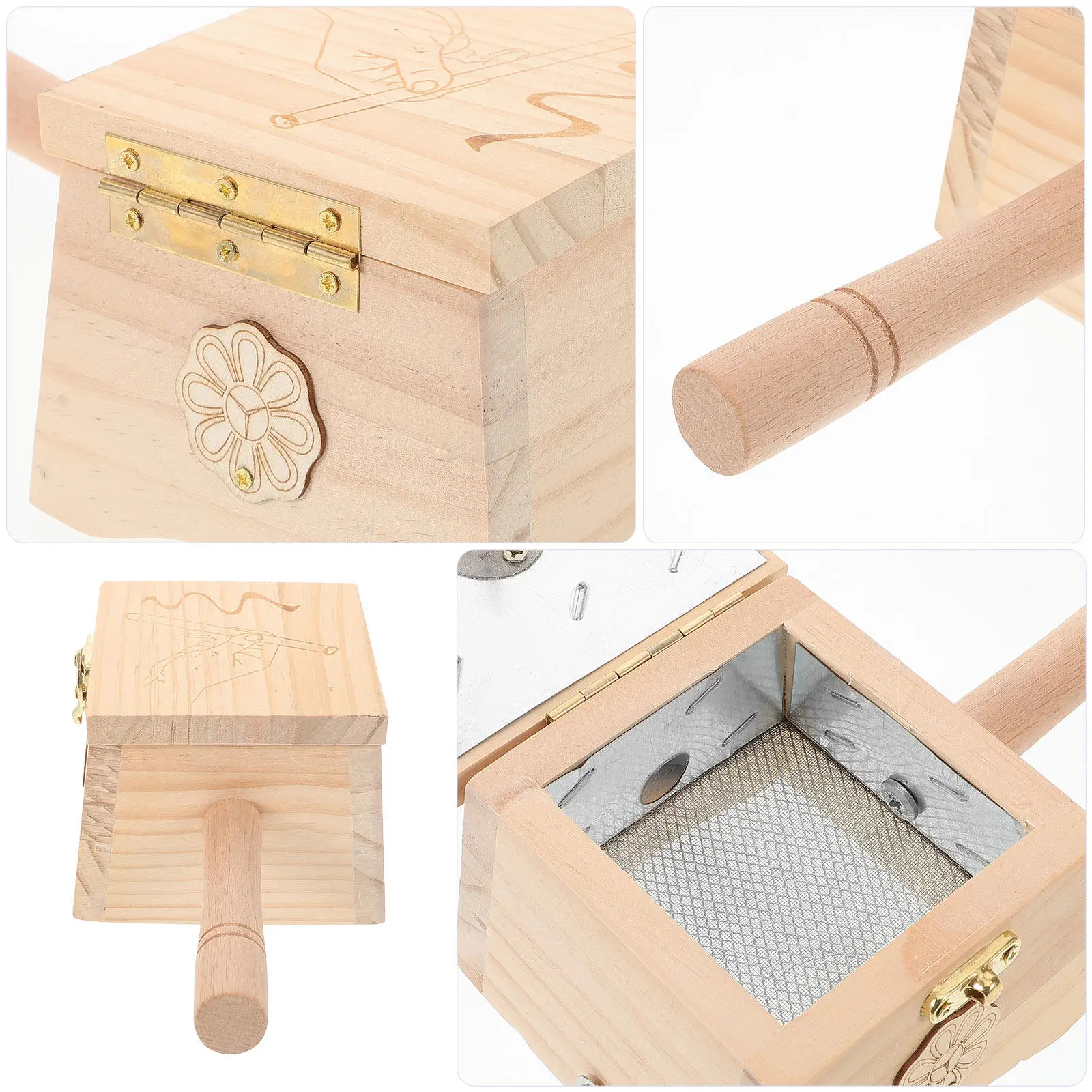 Jumbo Wooden Burner Case Durable Stable Flat Bottom Portable Abdomen Moxy Device Smooth Surface Home Travel Use Moxa Stick Large