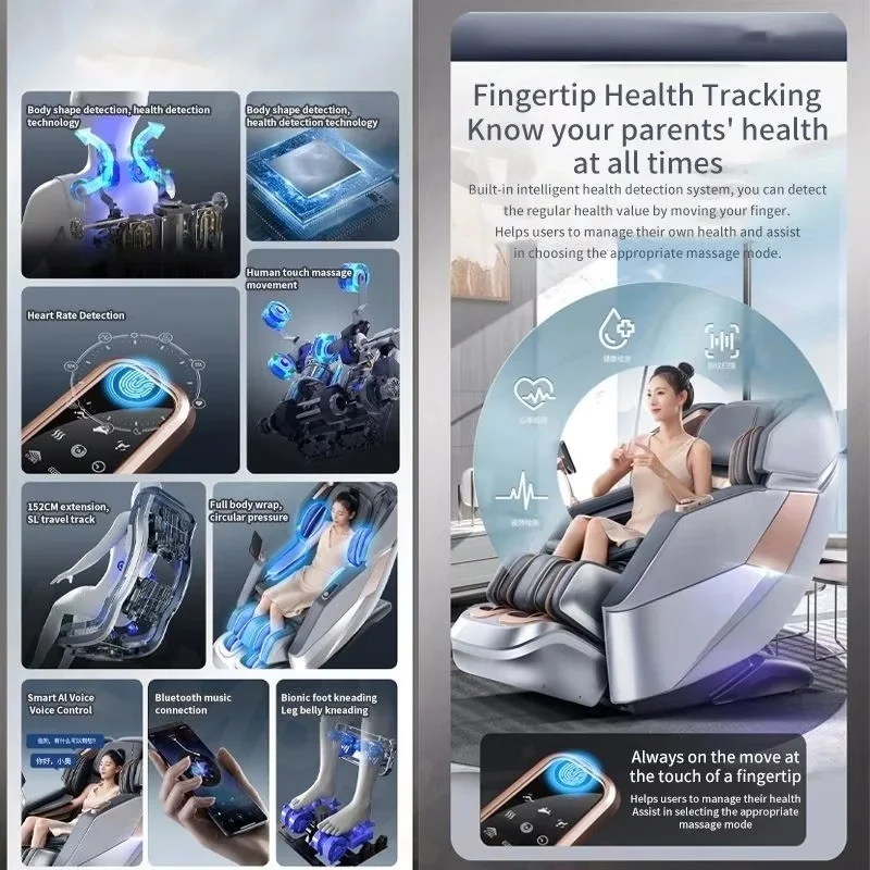 KEMPELEN AI Smart Massage Chair with 152cm SL Track, Zero Gravity & Health Monitoring – 3-Year Warranty