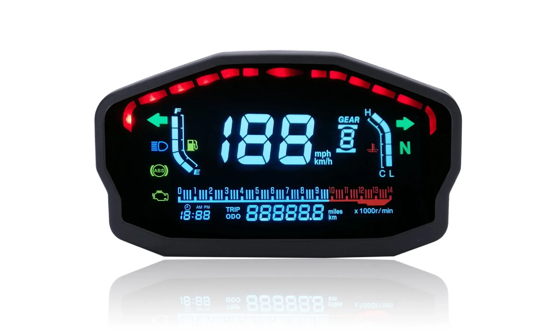 For BMW Honda Ducati Kawasaki Yamaha For 1 2 4 Cylinders Motorcycle Universal LED LCD Speedometer Digital Backlight Odometer