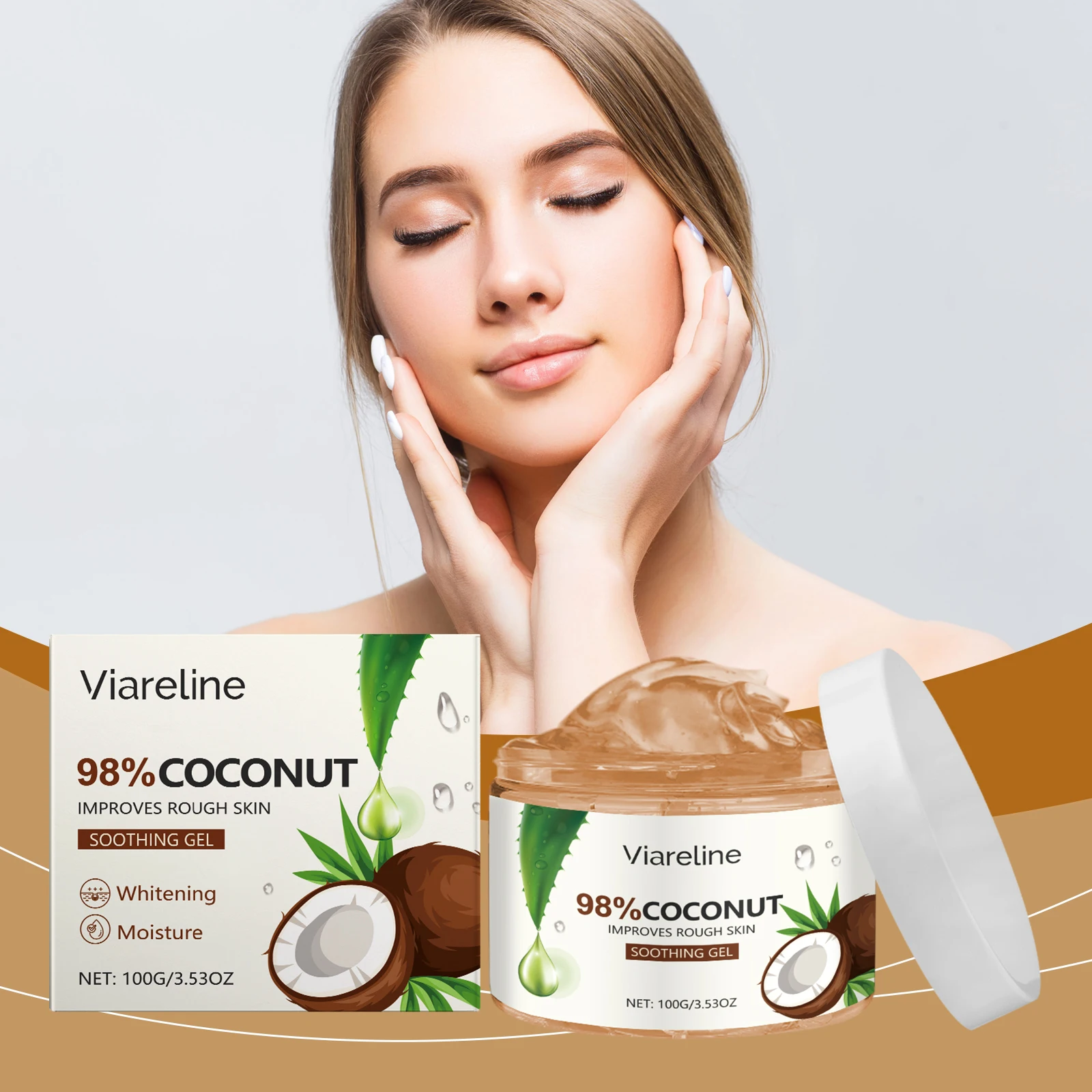 

Viareline Coconut Moisturizing and Moisturizing gel Soothes Dry, Moisturizing, Moisturizing, Delicate Women's skincare