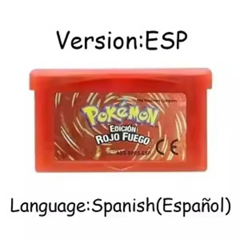 GBA Spielmodul 32-Bit Videospielkonsolen-Karte Pokemon Smaragd- Feuerrote Rubin- Deutsche Sprache Glänzendes Etikett für GBA NDS