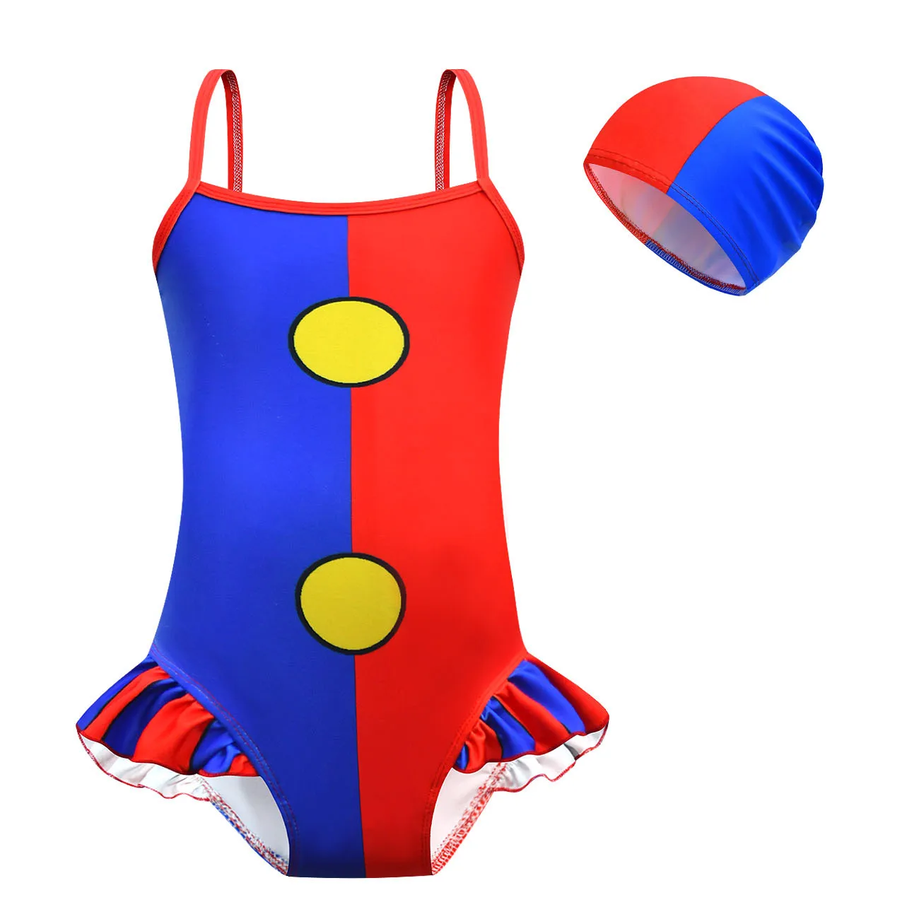 

Girl Summer Swimsuits beautiful Magical Digital Circus Camisole dress Girls Beach Style Bikini Kids Swimsuits