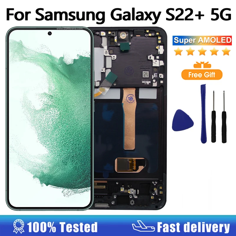 AMOLED S22+ Display For Samsung Galaxy S22 Plus LCD Display Touch Screen Assembly For Samsung S22+ S906B S906U S906W S906N LCD