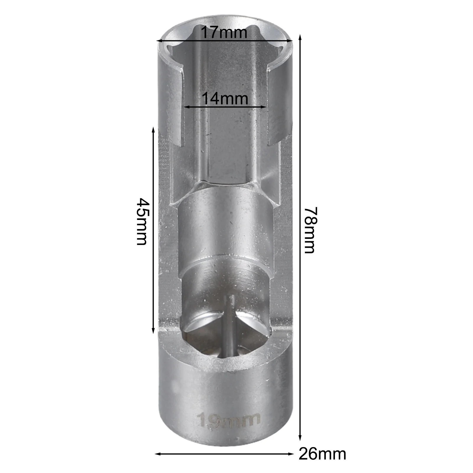 2pcs Diesel Fuel Injector Pipe Removal Wrench Set 17mm 19mm Hexagonal Opening Socket Tool For Easy Nut Disassembly And Installat