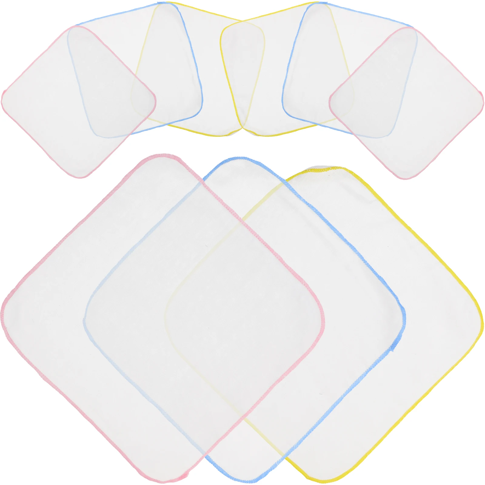 

9pcs 25X25Cm Cotton Baby Burp Towel Square Kerchief Water Absorption Saliva Wiper For Dribble Spit Protection Small Towel Pink