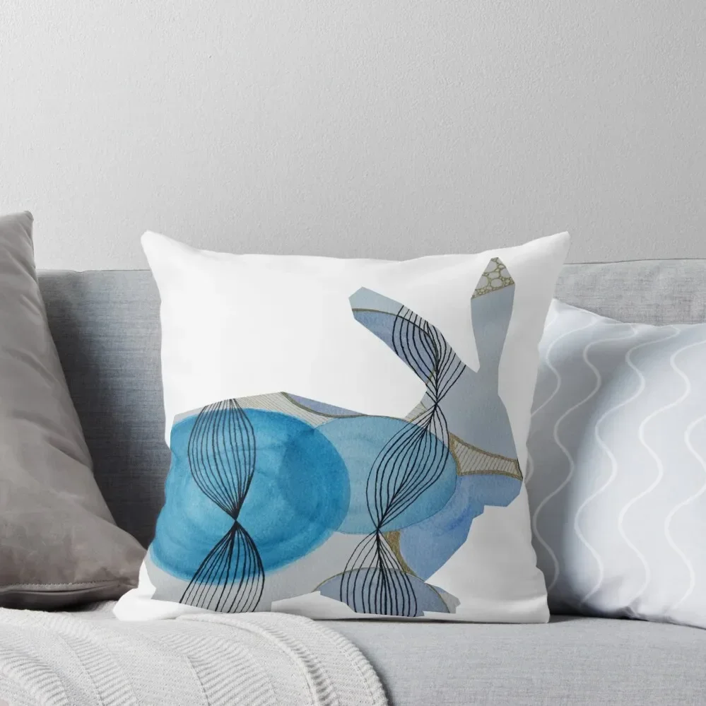 

Hippity hop blue easter bunny Throw Pillow Room decorating items pillowcases for sofa cushions pillow