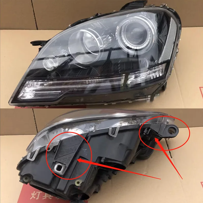 Farol Kit de Reparação para Mercedes-Benz Classe M Suporte Peças de Reparação, Plástico Preto Pés Fixação Garra, Compatível com GL164