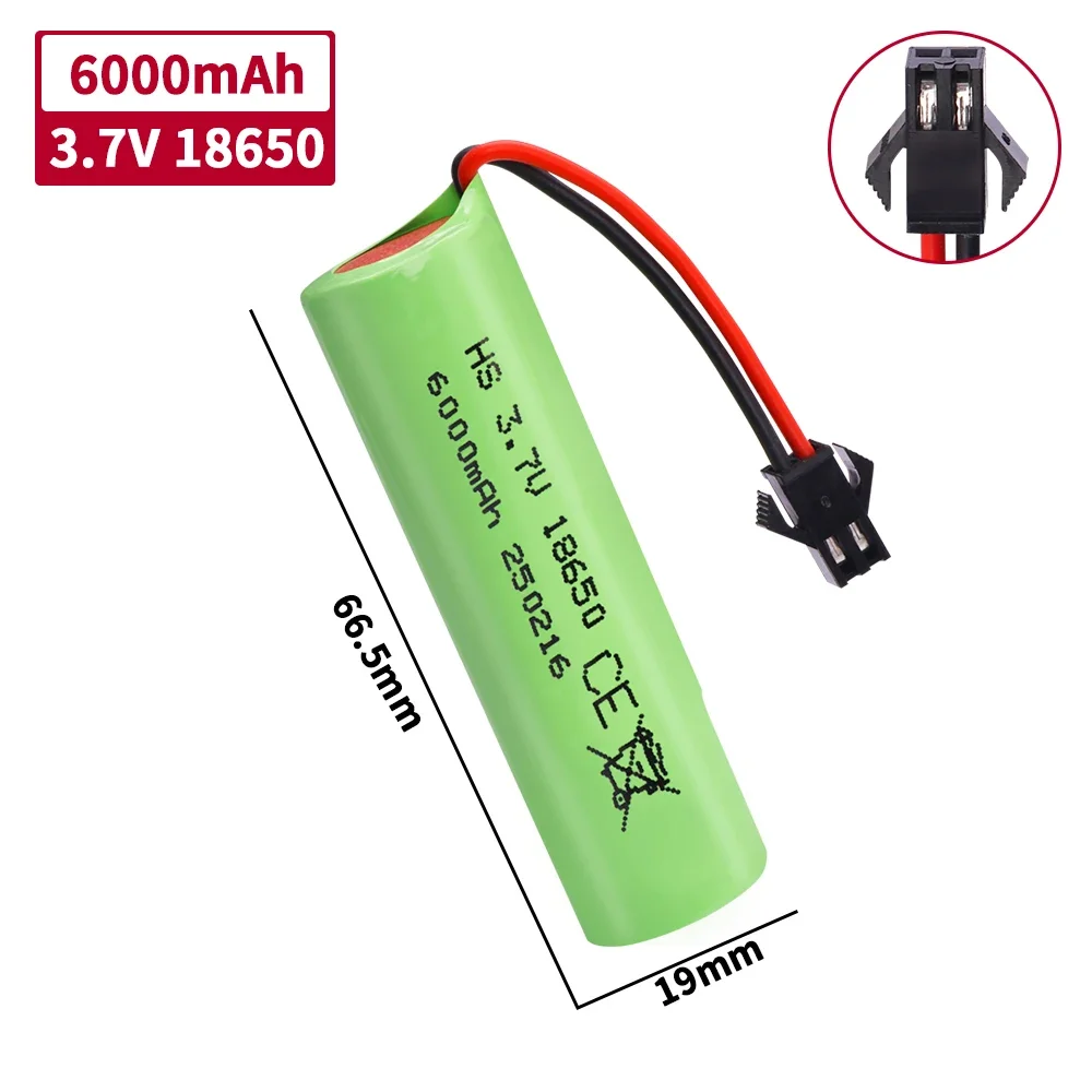 Batería de iones de litio mejorada, 3,7 V, 6000mah, 20C, 18650, para coche acrobático RC Q85 Q70, coche teledirigido, juguetes, barco, coche, piezas de baterías de pistola suave de agua
