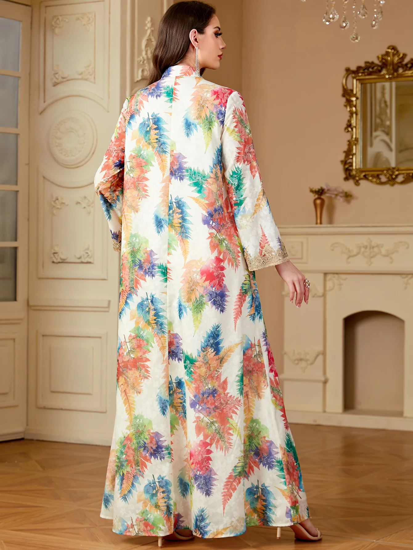 Eid Muslim Dress for Women Ramadan Print Jalabiya Party Long Dresses Abaya Long Robe Morocco Dubai Kaftan Islam Vestidos Largos
