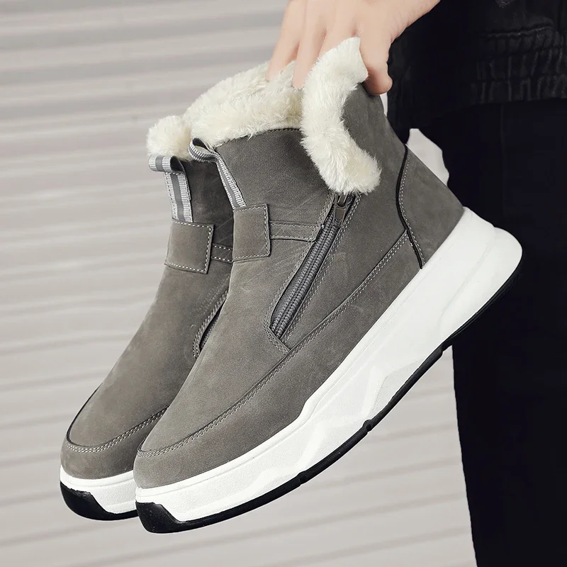 

2025 New Autumn Winter Shoes for Men Warm Casual Anti Slip Snow Boots Fashionable Plush High Top Men's Cotton Shoes Botas Hombre