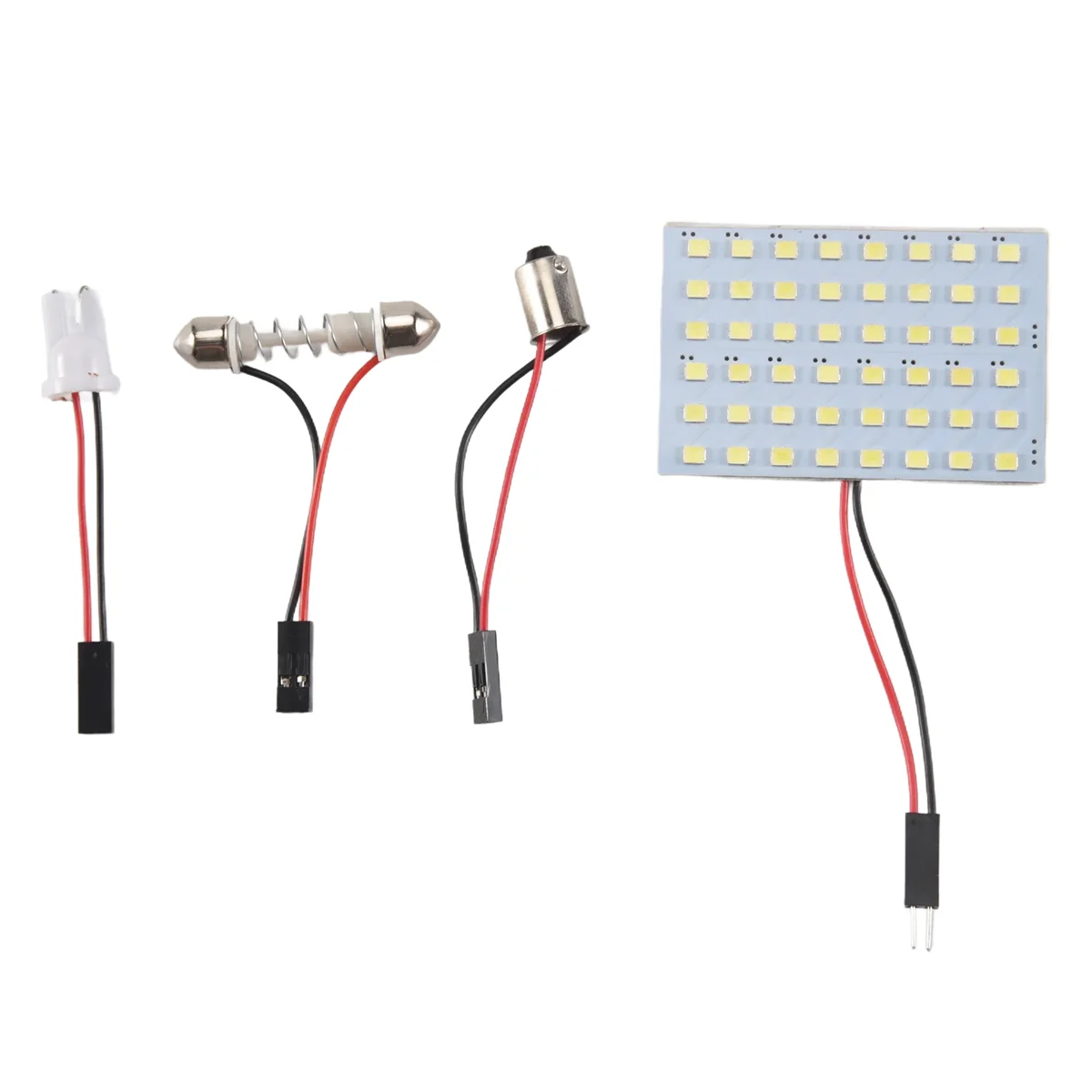 ABZV-White 1210 SMD 48 LED Panel de luz de techo interior del coche con adorno T10 BA9S