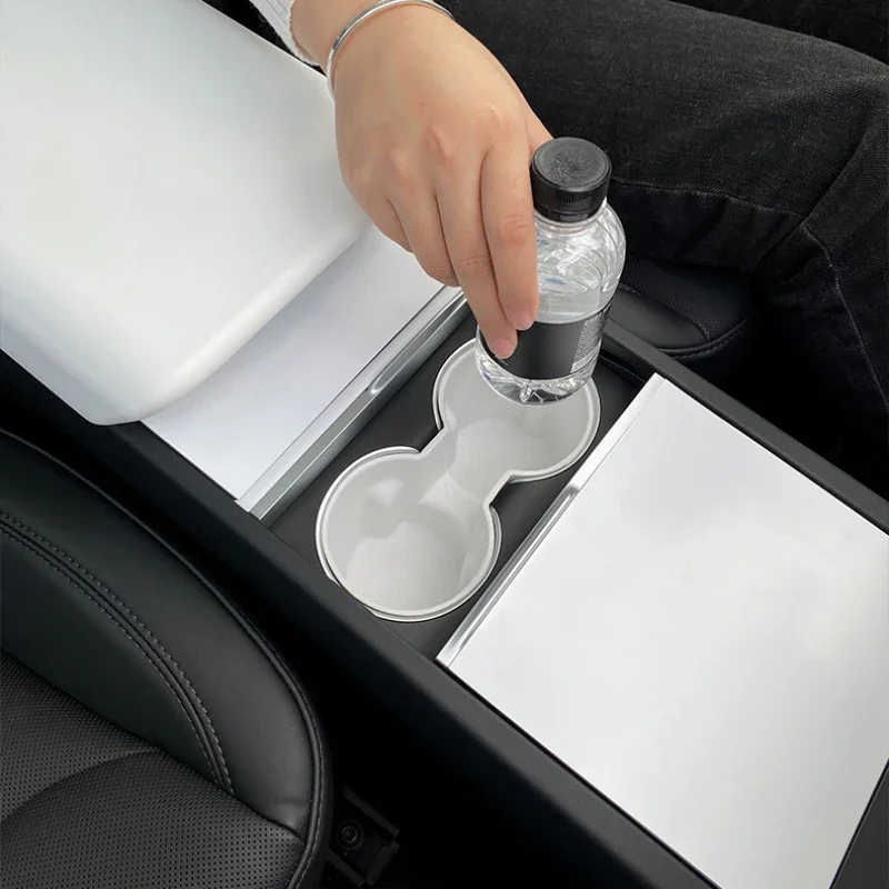 White Interior for Tesla Model 3 Highland Center Console Steering Wheel Cover Sticker Storage Anti-kick Pad Matte White Model 3+
