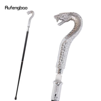숨겨진 플레이트 자기 방어 패션 지팡이 플레이트 코스프레 Crosier 스틱 85cm와 화이트 럭셔리 뱀 손잡이 워킹 스틱