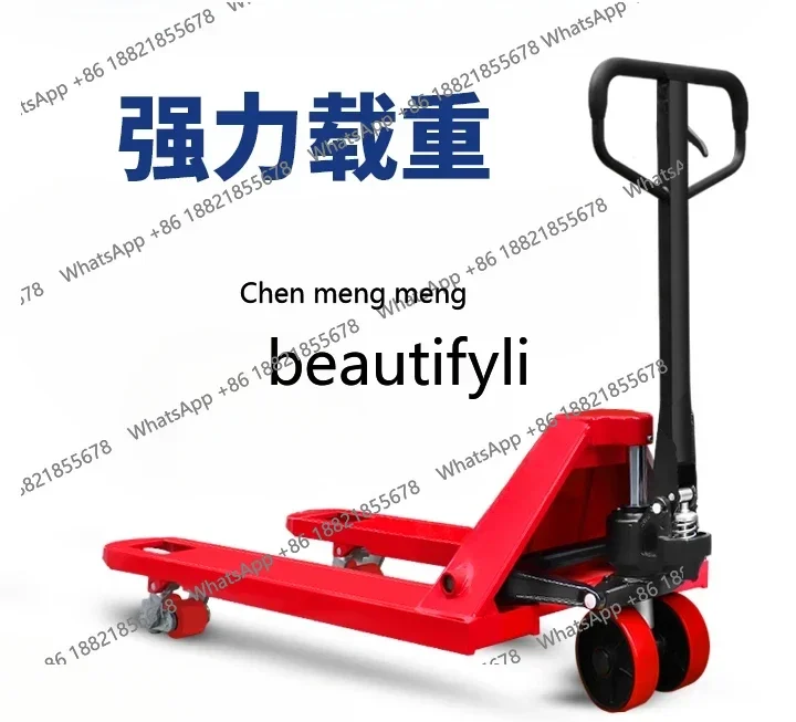 

FF Forklift manual hydraulic truck 2/3/5 ton extended pallet loading and unloading truck hand push cattle small trailer