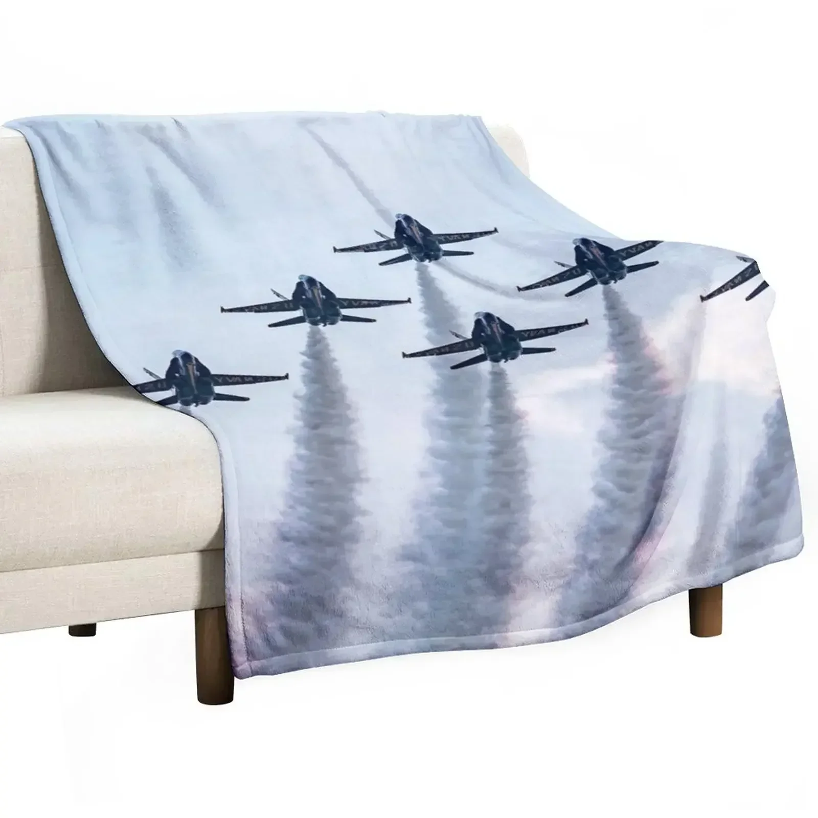 Blue Angels in Formation Throw Blanket Large cosplay anime Cute bed plaid Thermals For Travel Blankets