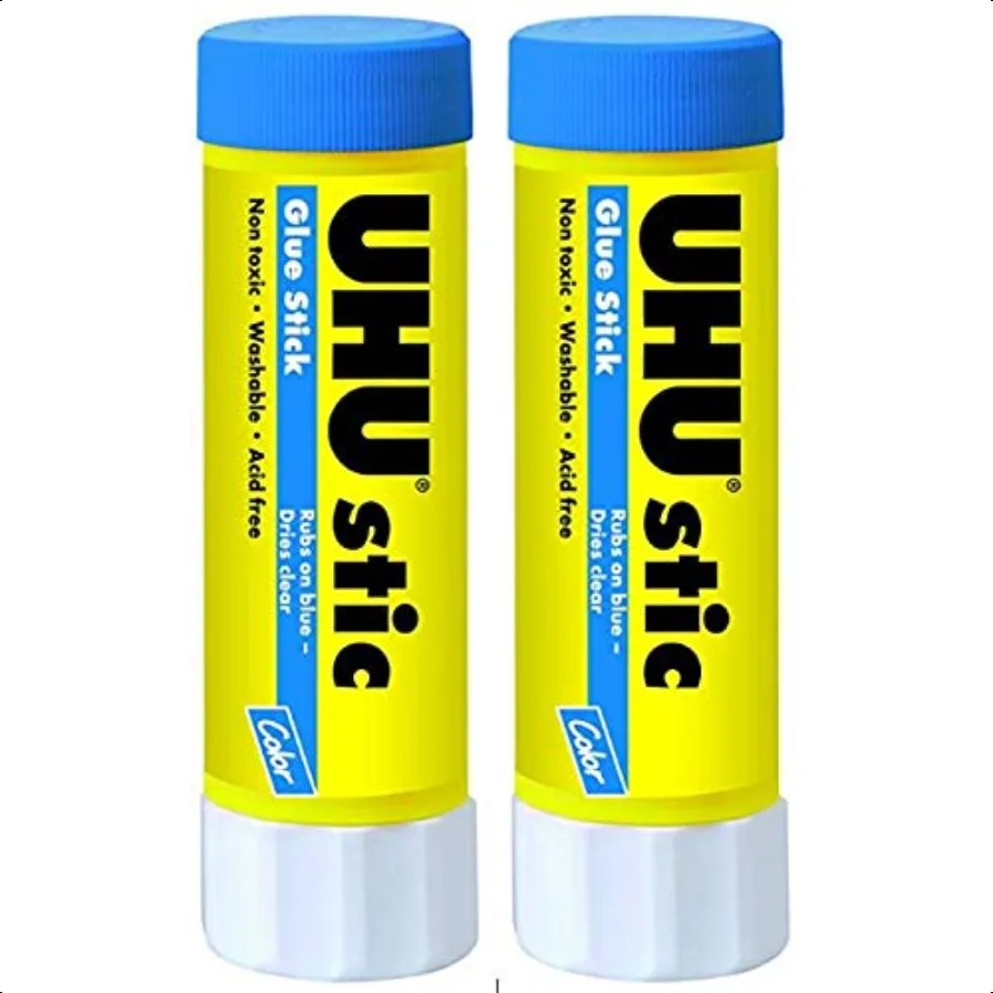 

Colored Glue Stick 1.41oz Blue rubs on Blue Dries Clear Washable Soent Free Screw on Cap Pack of 2 99653