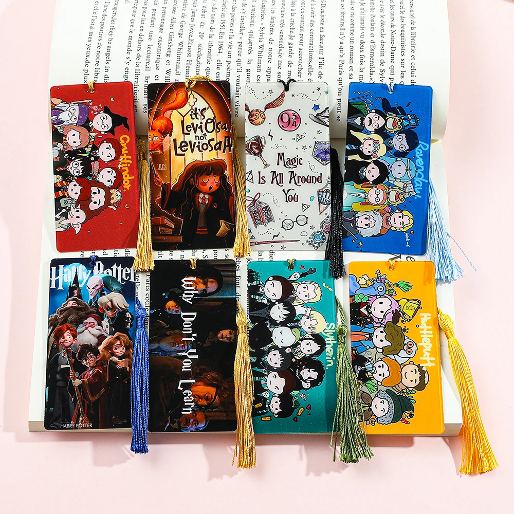 

Harrt Pott Cartoon Bookmarks for Book Lovers Bookworms Collectible Stationery Reading Markers Halloween Gifts for the Family